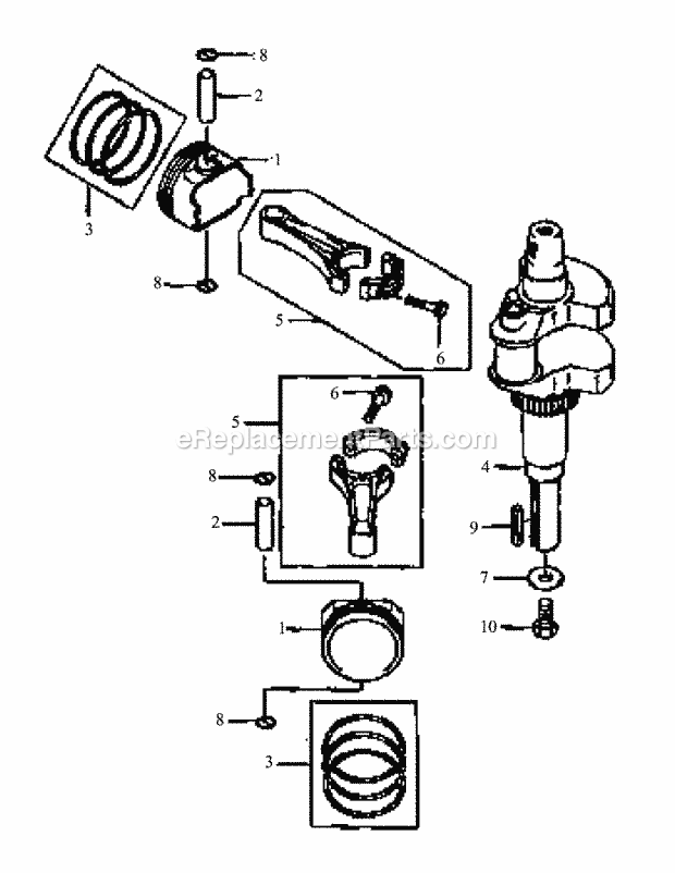Fh680v-As01 Piston & Crankshaft Diagram and Parts List for M60-KW 53AB5DBX150-23-HP Cub Cadet Lawn Tractor